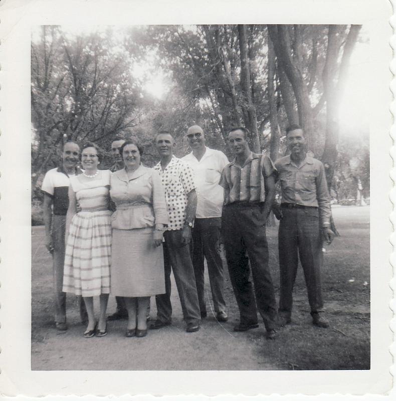 Nieces & nephews, July 1958, Dale Turner, Beatrice Sikes, Flossie Reed, Albert Fergusen, Clarence Turner, Vaughn Turner, Bud Fergusen(1).jpg